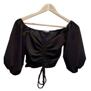 Adjustable Black Crop top, Size Small